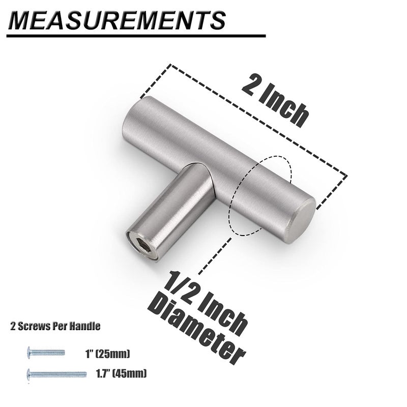 Probrico 30 Pack-Stainless Steel Cabinet Knobs Drawer Pulls Furniture Hardware,Modern Cabinet Pull Drawer Handle Hardware for Kitchen and Bathroom Cabinets Cupboard (2in Overall Length) - Image 4